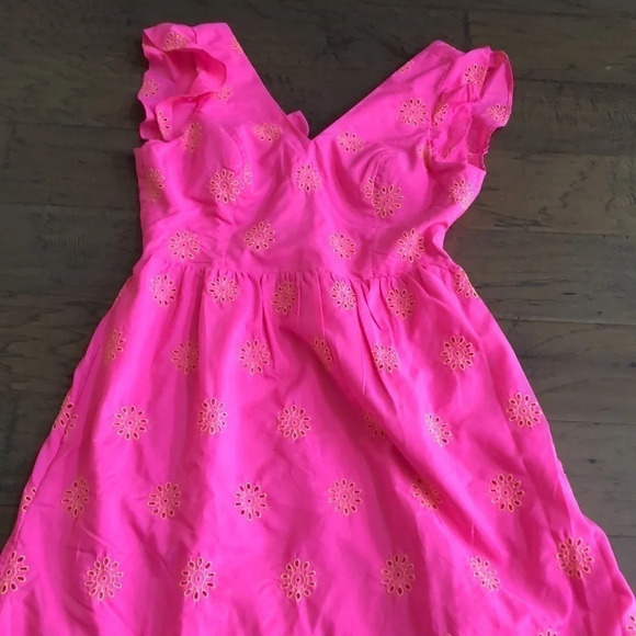 Lilly Pulitzer Lillyanne Flutter Sleeve dress Aura pink days bloom eyelet 6 New - Picture 3 of 11